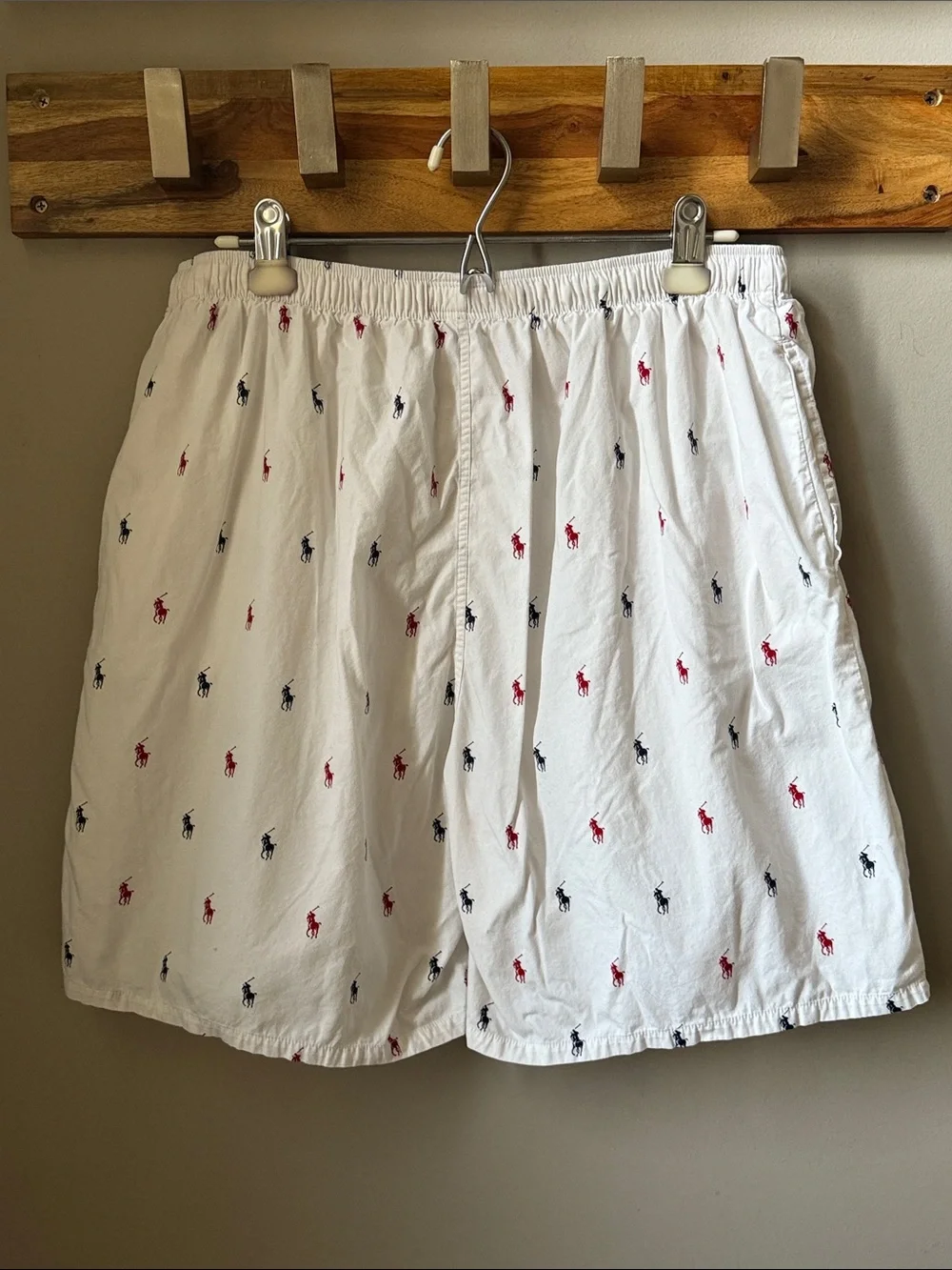 Polo by Ralph Lauren - White Boxers with Red & Navy Pony Embroidery